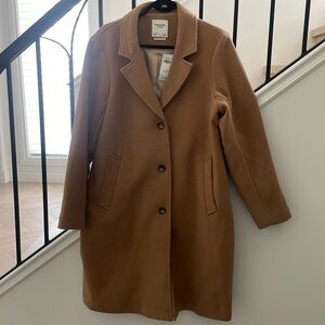 Abercrombie Dad Coat tan oversized jacket
